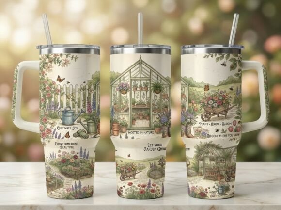 Garden Therapy Greenhouse Tumbler Design