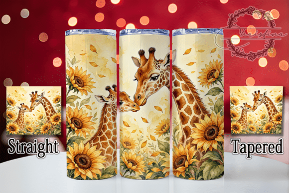 Giraffe Mom Baby Sunflower 20oz Tumbler