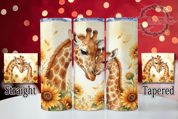 Giraffe Mom Baby Sunflower 20oz Tumbler