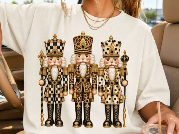 Gold Nutcracker Kings PNG Shirt Design