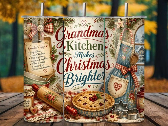 Grandmas Kitchen Christmas Tumbler Wrap