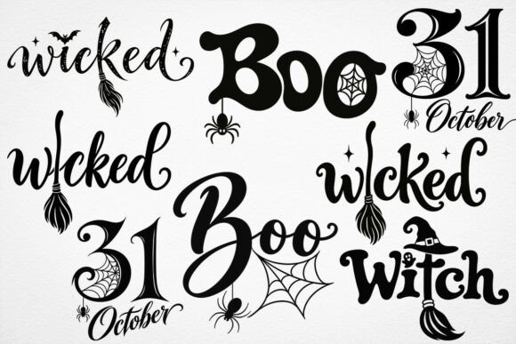 Halloween Boo Wicked Witch SVG Bundle