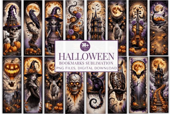 Halloween Bookmarks PNG Bundle