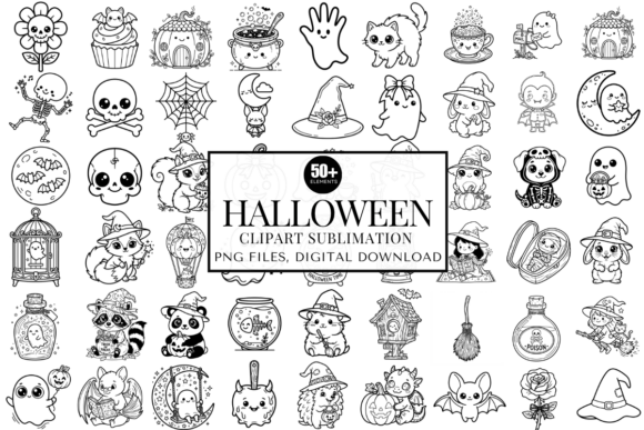 Halloween Clipart Sublimation PNG Bundle