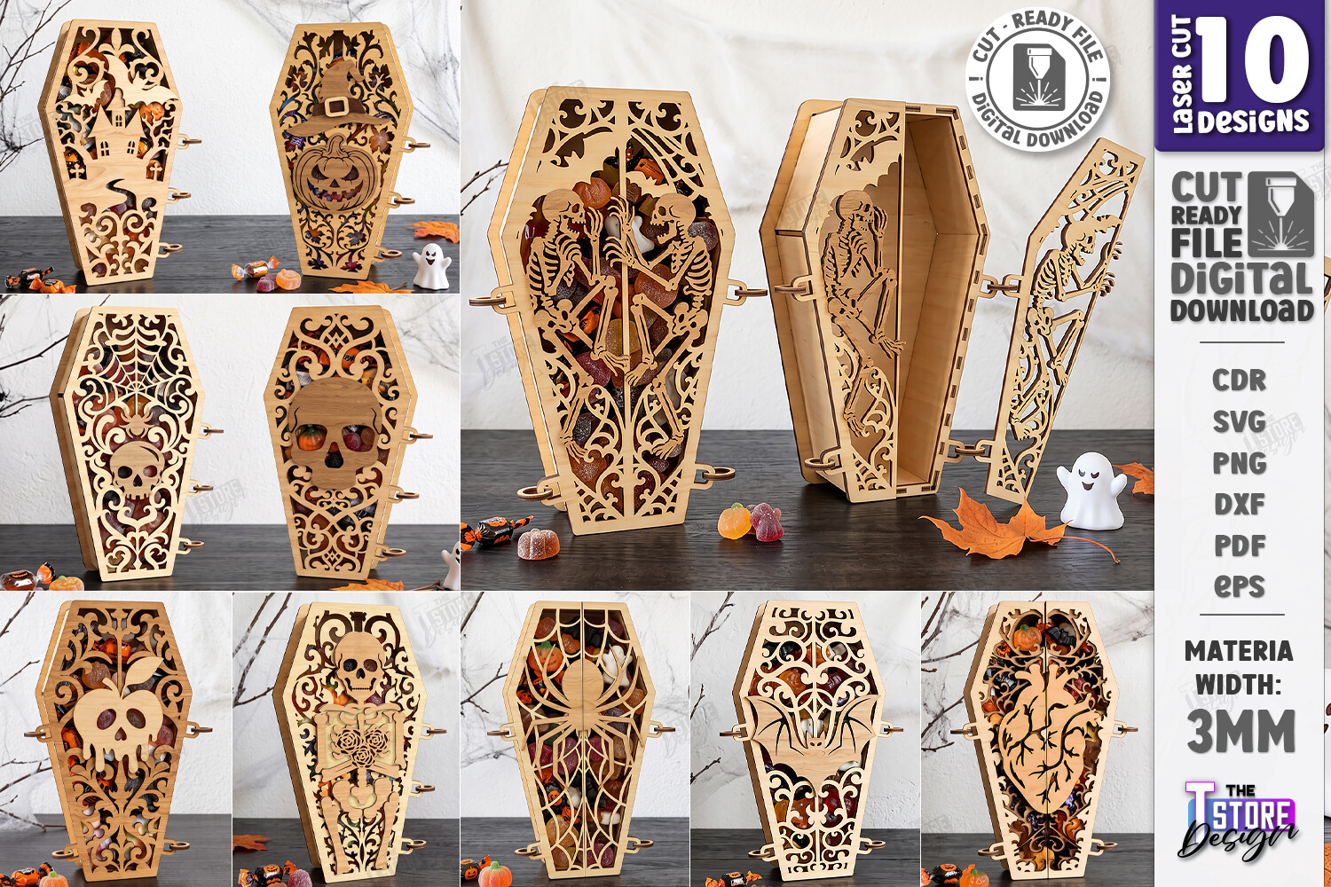 Halloween Coffin Candy Box Laser Cut Set