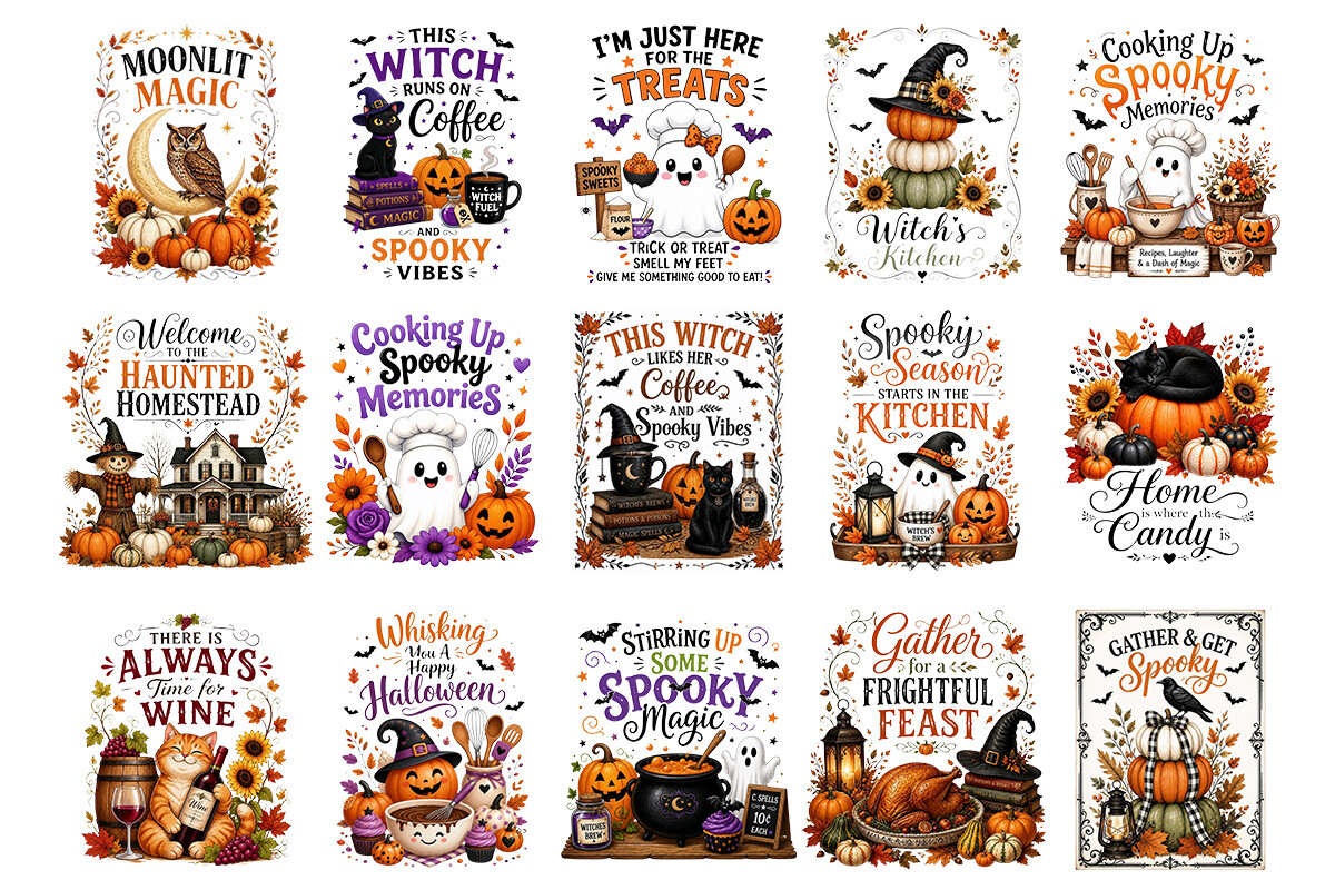 Halloween Kitchen Towel PNG Bundle