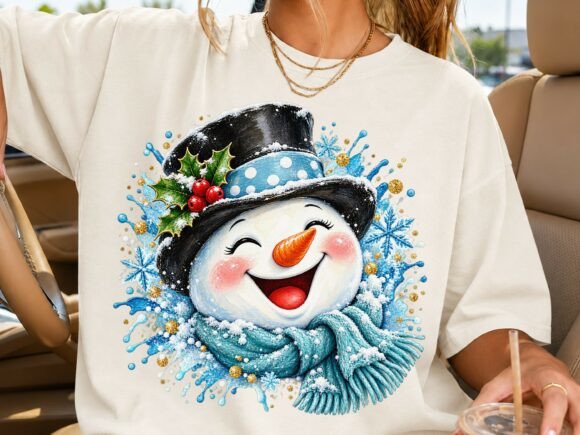 Happy Snowman PNG Sublimation Shirt Desi