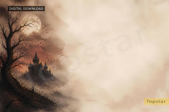 Haunted Castle Halloween Background Art