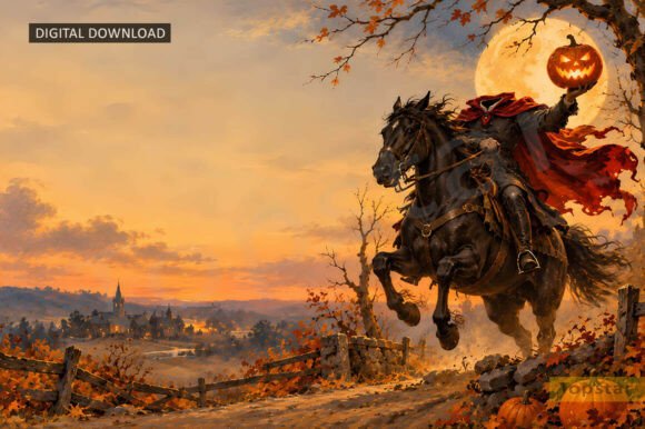 Headless Horseman Halloween Background