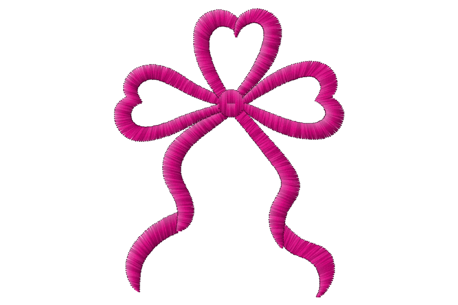 Heart Loop Bow Machine Embroidery