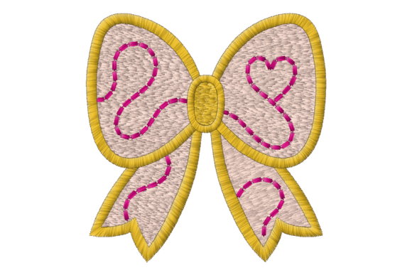 Heart Stitch Bow Machine Embroidery