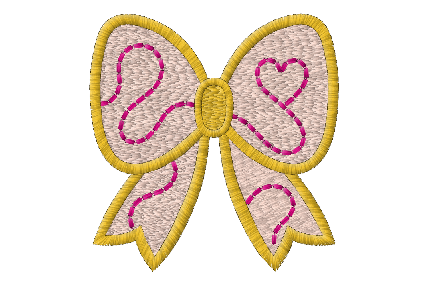 Heart Stitch Bow Machine Embroidery