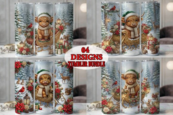 Highland Cow Sleigh Tumbler Bundle