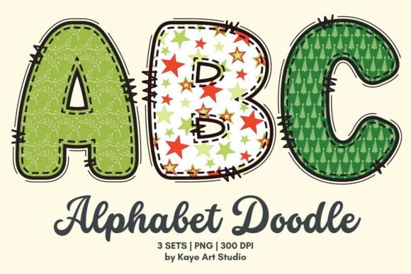 Holidays Pattern Alphabet Clipart PNG Graphic Illustrations By kayeartstudio