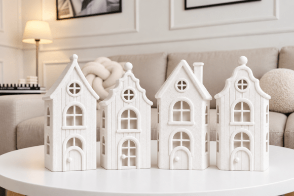 Nordic House Village 3D STL Set – 4 Scandinavian Miniature Houses for 3D Printing - Image 2