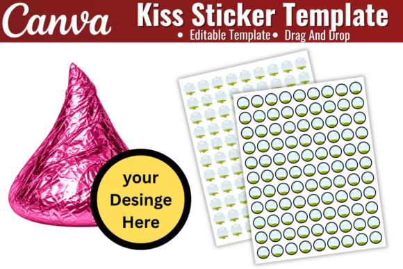 Kiss Sticker Canva Template