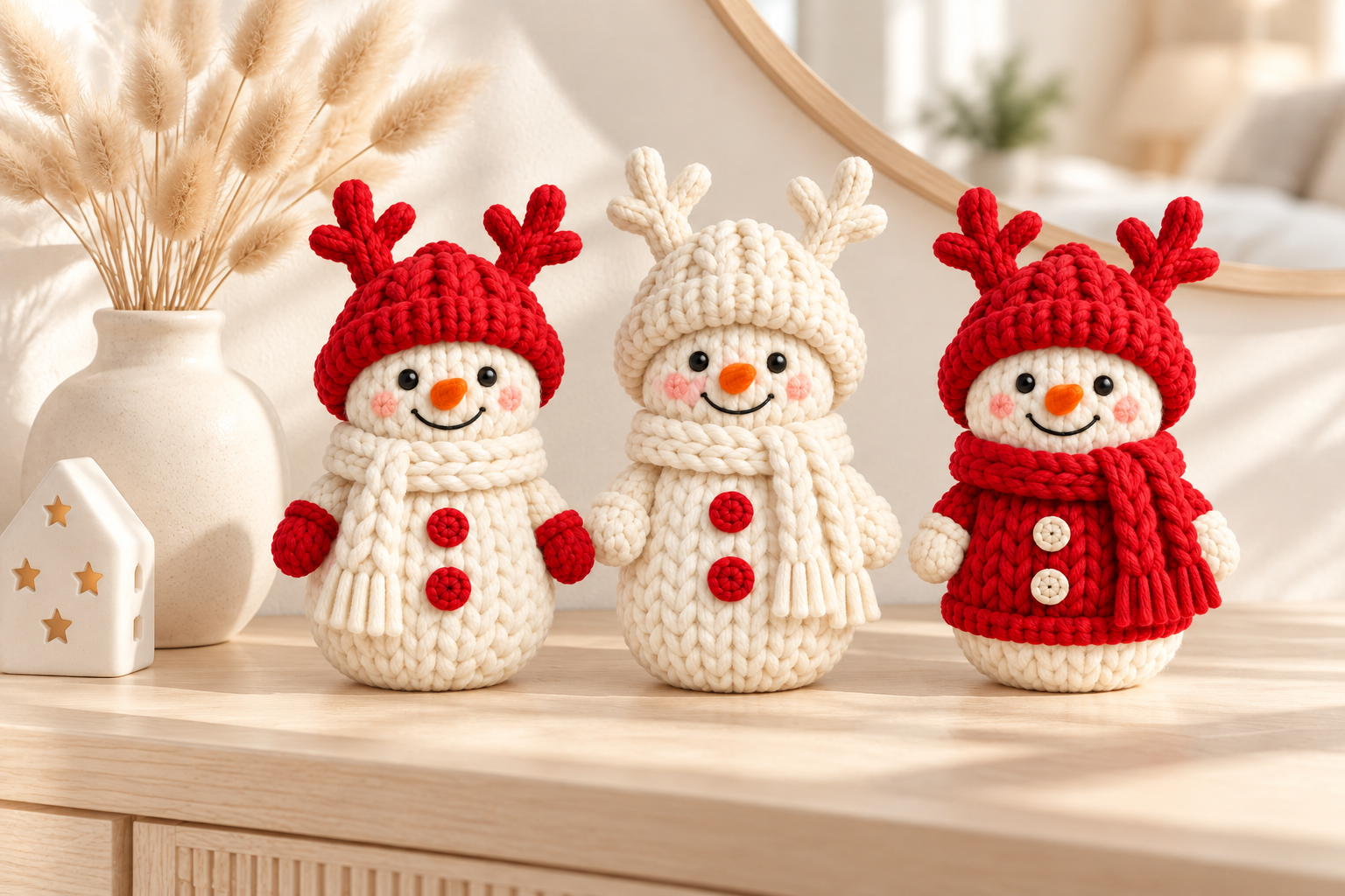 Knitted Snowman Trio STL Set  Cozy Christmas 3D Print Decor - Image 5