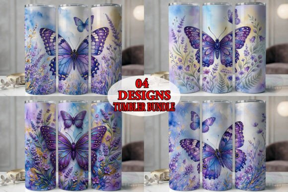 Lavender Butterfly Tumbler Bundle