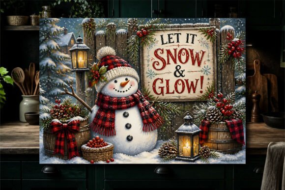 Let It Snow Snowman Cutting Board