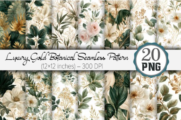 Luxury Gold Botanical Seamless Pattern