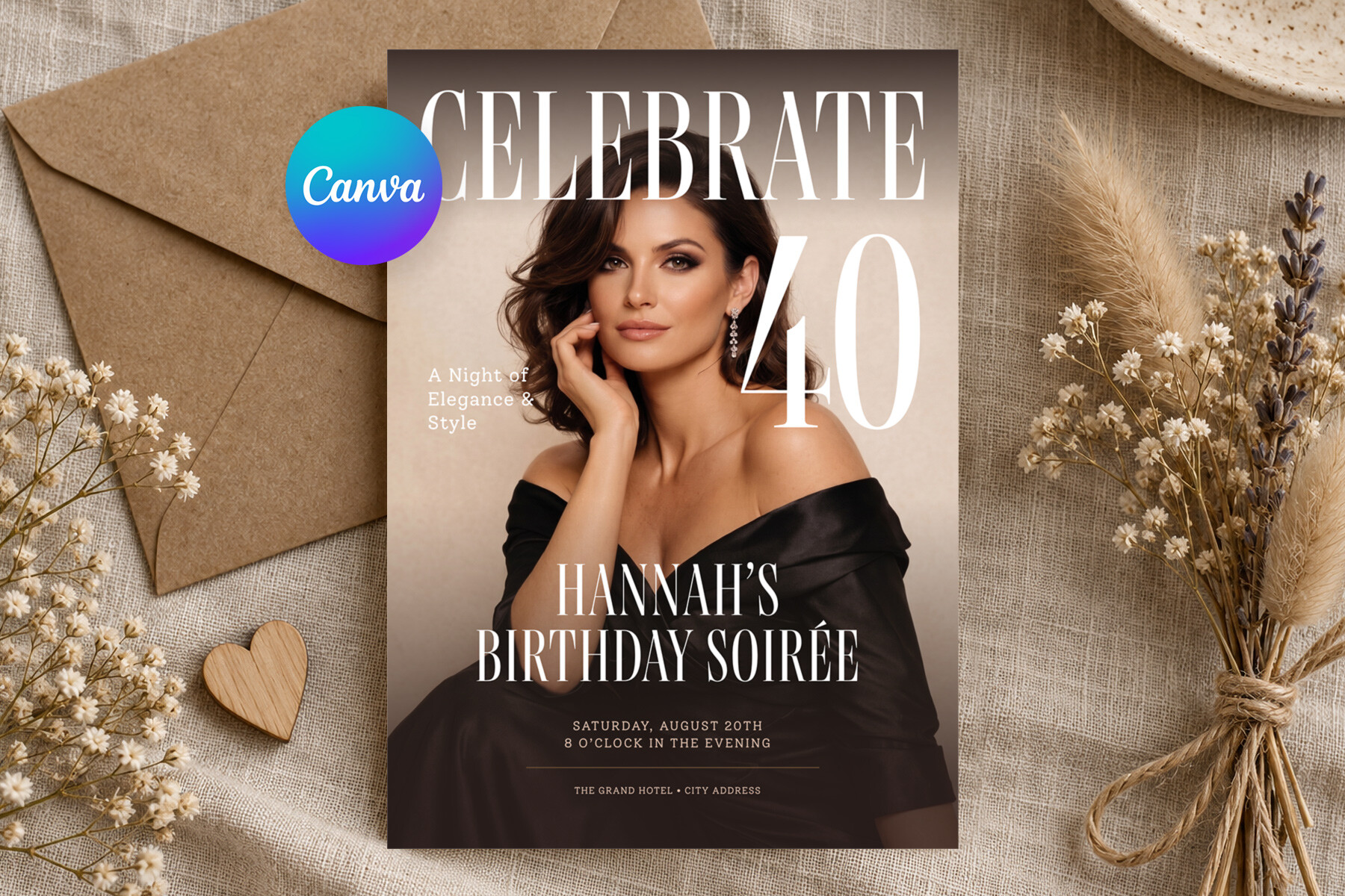 Magazine Cover Birthday Invitation Canva
