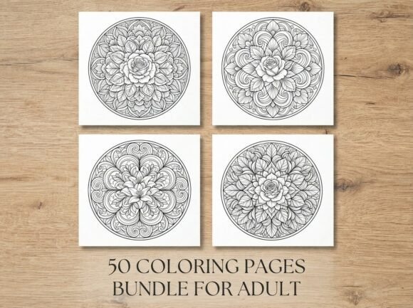 Mandala Floral Coloring Pages Bundle