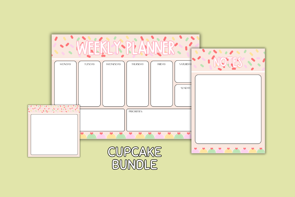 Matching Stationery Bundle - Cupcake