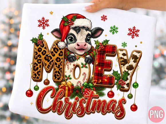 Mooey Cow Christmas PNG Shirt