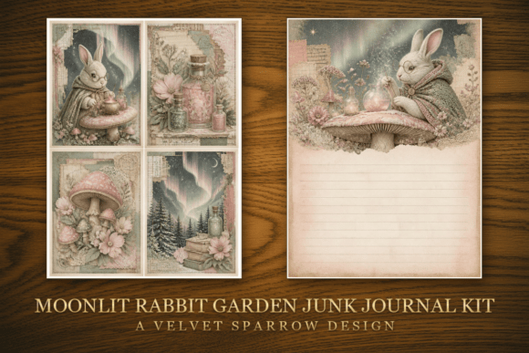 Moonlit Rabbit Garden Junk Journal Kit