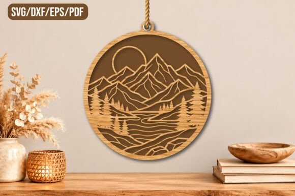 Mountain Lake Round Wall Art