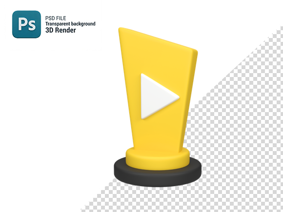 Movie Award Trophy Isolated 3d Render