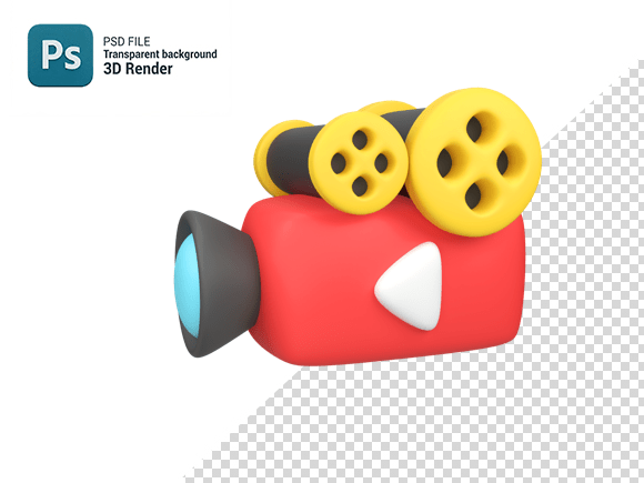 Movie Camera Isolated 3d Render Icon
