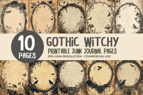 Mushroom Witchy Junk Journal Pages