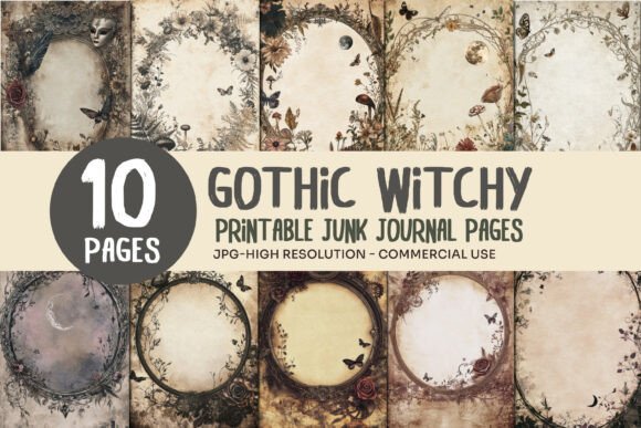Mystical Gothic Junk Journal Pages