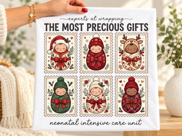 NICU Cute Baby Christmas Nurse PNG