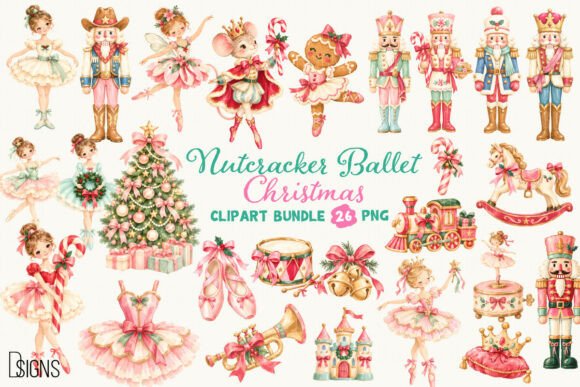 Nutcracker Ballet Christmas PNG Bundle