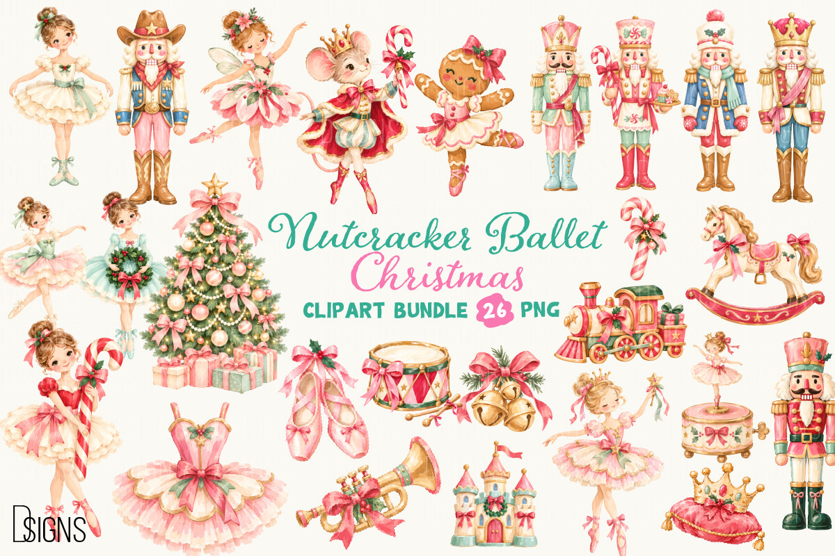 Nutcracker Ballet Christmas PNG Bundle