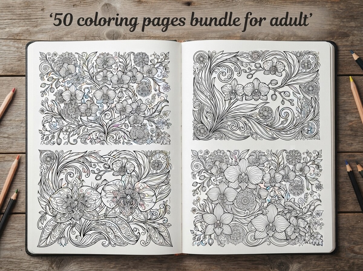 Ornate Tropical Orchid Coloring Pages