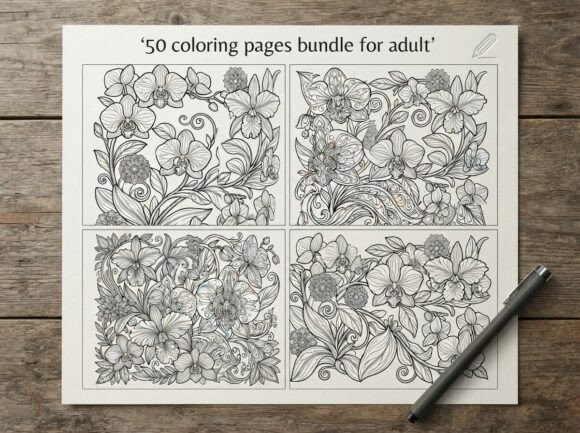 Ornate Tropical Orchid Coloring Pages