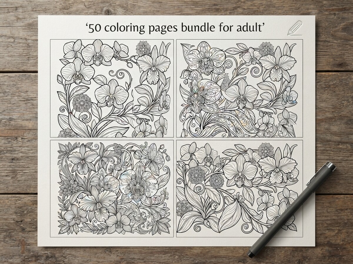 Ornate Tropical Orchid Coloring Pages
