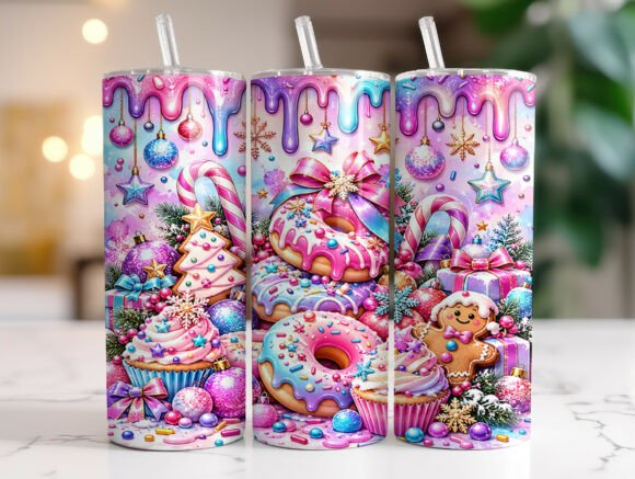 Pastel Christmas Donut 20oz Tumbler Wrap