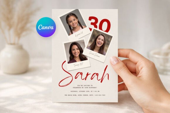Photo Collage Birthday Invitation Canva
