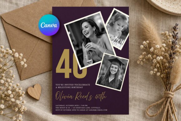 Photo Collage Birthday Invitation Canva