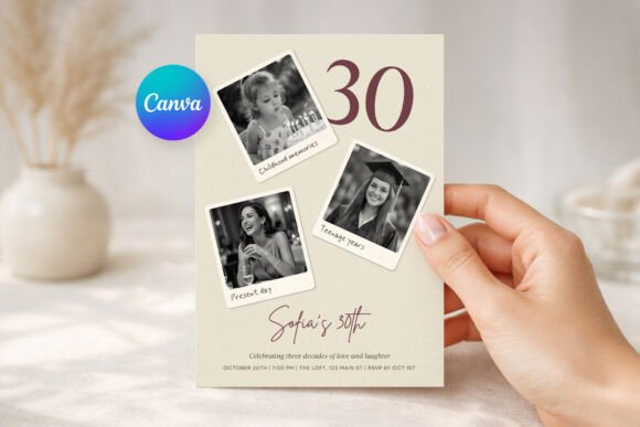 Photo Milestone Birthday Invitation