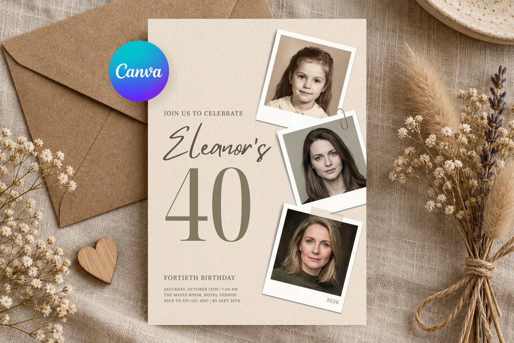 Photo Timeline Birthday Invitation Canva