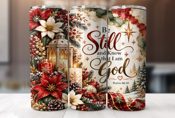 Poinsettia Christmas Bible Verse Tumbler