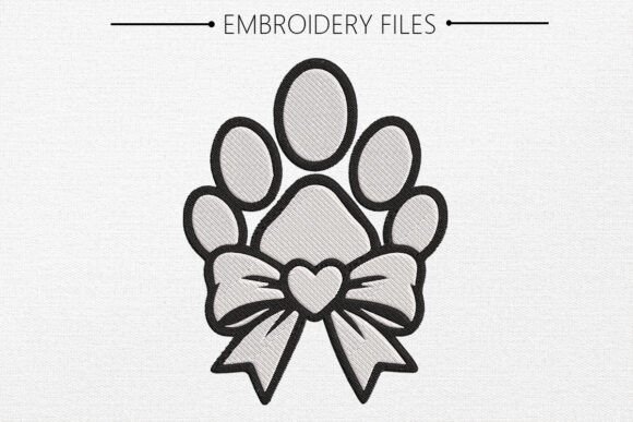 Pow with Bow Embroidery Design