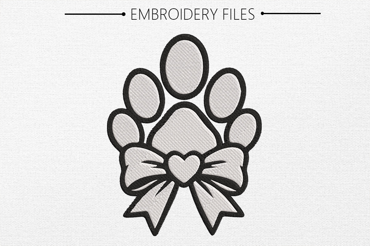 Pow with Bow Embroidery Design