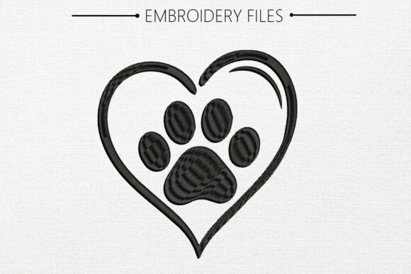 Pow with Heart Embroidery Design