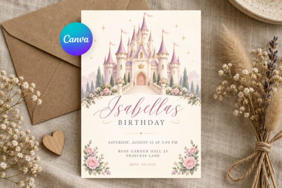 Princess Castle Birthday Invitation